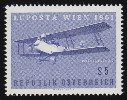 1085 LUPOSTA 1961 Wien, 1er avion de poste Hans Brandenburg, 5 S, frais de port **