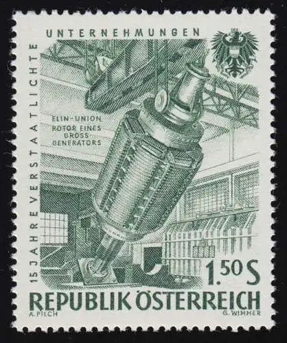 1093 15 Jahre verstaatl. Unternehmen, Rotor Großgenerator Elin-Union, 1.50 S **