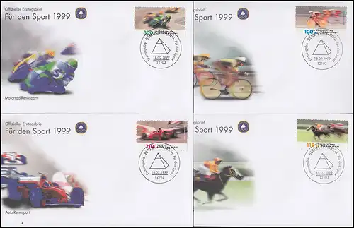 2094-2097 Sport et paix 2000: FDC ESSt Bonn 17.2.2000