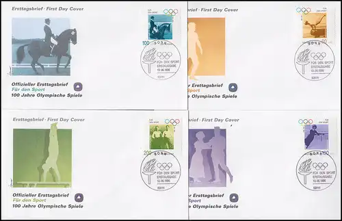 1861-1864 Olympische Spiele der Neuzeit 1996: Sporthilfe-FDC ESSt Bonn 13.6.96