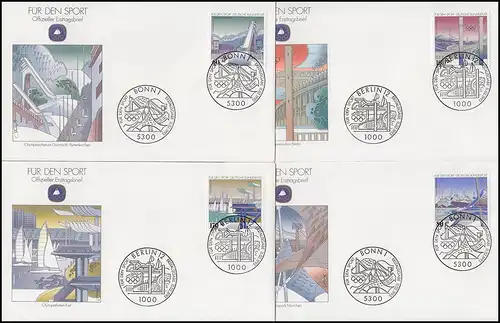 1650-1653 Olympische Sportstätten in Deutschland 1993: Sporthilfe-FDC ESSt Bonn