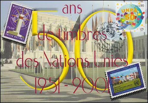 MK 69 de l'ONU Genève 424 Administration postale de 2001 de la CEE, carte officielle maximale