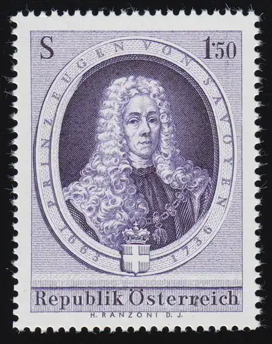 1134 300. Geburtstag, Prinz Eugen von Savoyen (1663-1736) 1.50 S, postfrisch **