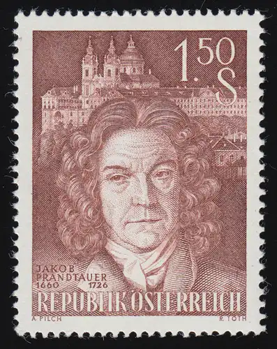 1079 300e anniversaire, Jakob Pruntauer (1660-1726), 1.50 S, frais de port **