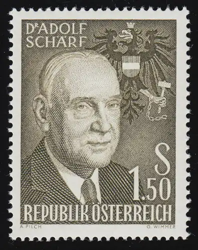 1075 70. Geburtstag  Schärf (1890-1965) Bundespräsident, 1.50 S, postfrisch **