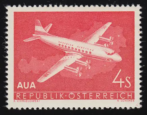 1041 Vols d'ouverture Austrian Airlines, Vickers-Viscount, 4 S, frais de port **