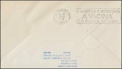 Eröffnungsflug Lufthansa Lissabon, Frankfurt /Main 2.101955 / Lisboa 3.10.55