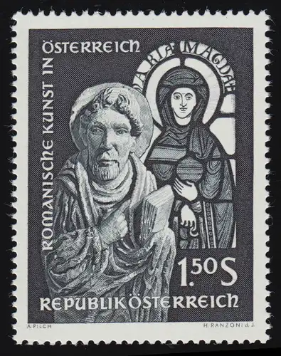 1151 roman. Kunst in Österreich, Apostelbüste + Magdalenenscheibe, 1.50 S **