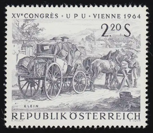 1160 Congrès mondial des postes de Vienne, diligence postale I.d. Bergen/ Johann Adam Klein 2.20 S **