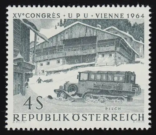 1162 Weltpostkongress Wien, Postschlitten im Hochgebirge, 4 S, postfrisch **