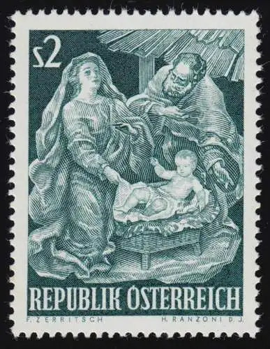 1143 Weihnachten, Die Heilige Familie, Krippe Stift Admont, 2 S, postfrisch **