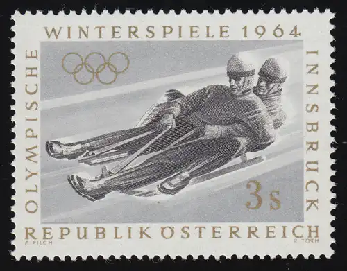 1141 Jeux olympiques d'hiver Innsbruck, rodels de course, 3 S, frais de port **