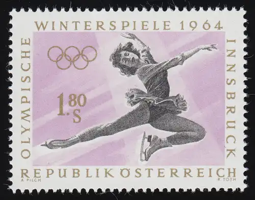 1139 Jeux olympiques d'hiver Innsbruck, patinage artistique, 1.80 S, frais de port **