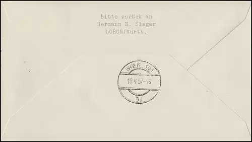 Vol d'ouverture Lufthansa à Vienne, Düsseldorf 18.4.1957/ Vienne 18.4.1957
