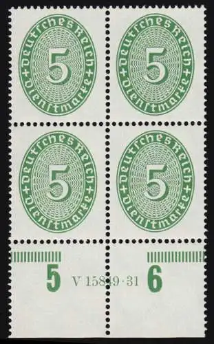 Dienstmarke 115X HAN Strohhut 5 Pf UR-Vbl. mit HAN V 15849.31, ungefaltet, **