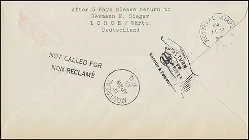 Eröffnungsflug Lufthansa LH 432 Montreal, Hamburg 27.4.1956 / Montreal 28.4.56