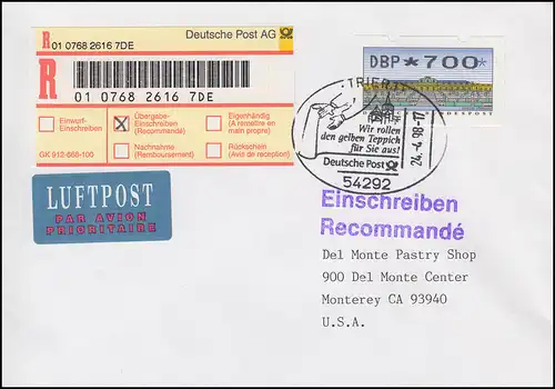 2.2.2 METTLER PIA 700 Pf als EF auf R-Lp-FDC in die USA ESSt TRIER 24.4.1998