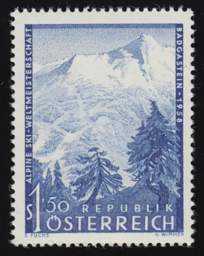 1040 Ski WM Badgastein, gris avec guidage,1.50 S, frais de port **