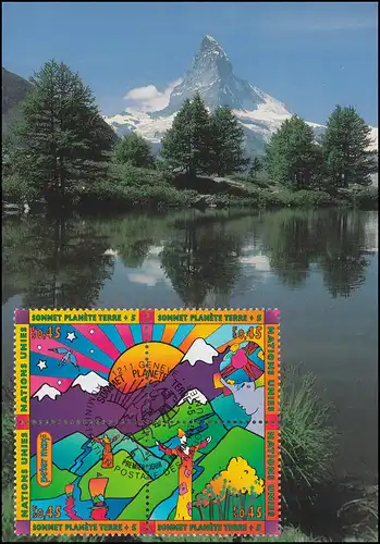 MK 51 von UNO Genf 309-312 Ökosystem Gebirge 1997, amtliche Maximumkarte
