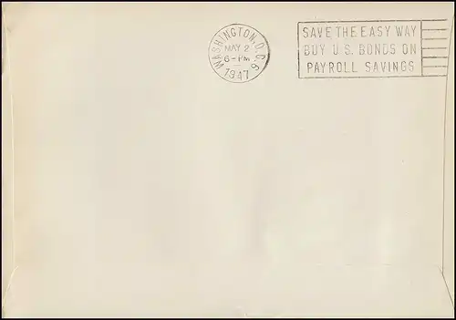 Schweiz 479 Erstflug der Swissair auf Schmuck-FDC ESSt Genf 2.5.1947 in die USA