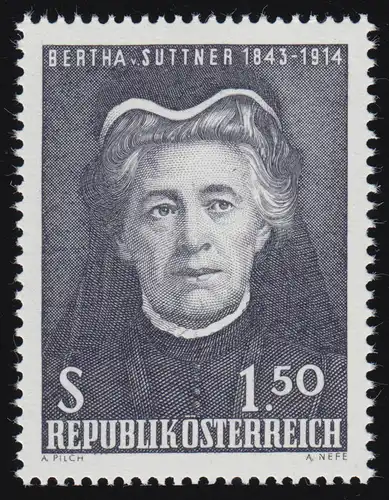 1199 60e anniversaire du Prix Nobel, Bertha von Suttner, 1.50 S, frais de port **