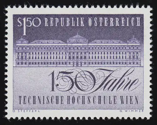 1198 150 J. Technik Hochschule Wien, Bauern der TU Wienna, 1.50 S, frais de port **