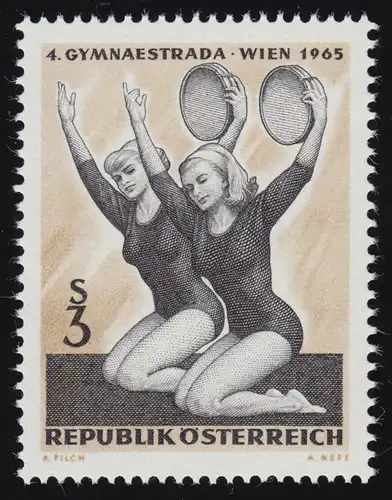 1191 Gymnaestrada, Wien, Turnerinnen mit Tamburin, 3 S, postfrisch **