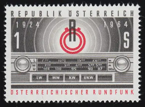 1174 40J. öster. Rundfunk, Emblem vor Rundfunkwel. + Autotransistorradio 3 S, **