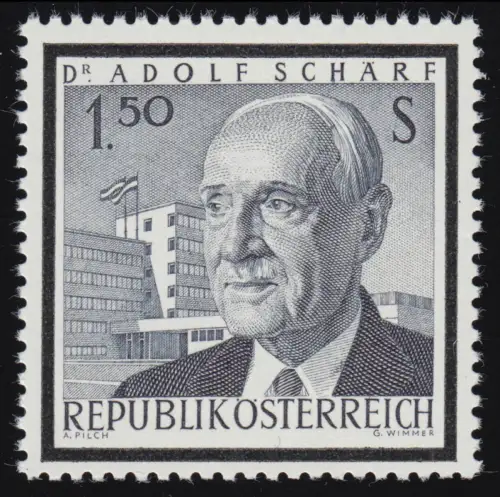 1177 Mort de, Adolf Schärf Président fédéral + Särfe-Studentenwohnheim, 1.50 S **