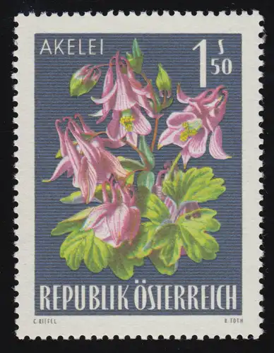 1209 Flora alpine, Aquilegia vulgaris, 1.50 S, frais de port **