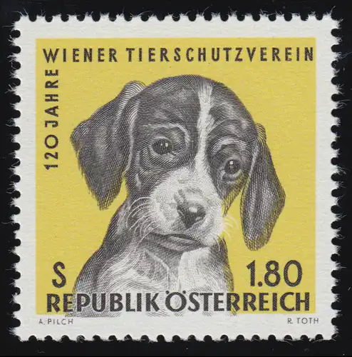 1208 120 J. Wiener Tierschutzverein, Kopf englischer Fuchshund, 1.80 S,  **