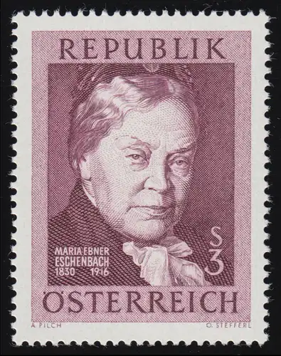 1203 50e anniversaire de la mort, Marie v. Ebner-Eschenbach (1830-1916), 3 p., frais de port **