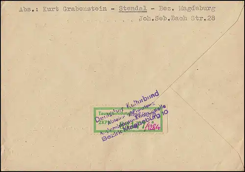 847+848+934+935 Ulbricht als MiF auf R-Bf. Tauschsendung MAGDEBURG 15.8.1963