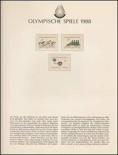 Jeux olympiques 1988 Calgary - Liechtenstein 3 cartes maximales, 1 phrase **