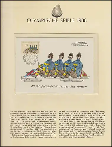 Jeux olympiques 1988 Calgary - Liechtenstein 3 cartes maximales, 1 phrase **