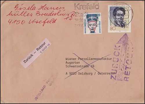 Amtlich geöffnet zur Ermittlung des Empfangsberechtigten, Brief aus Österreich