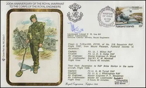 Aéroport militaire Ascenson - RAF Brize Norton, Falkland-FDC PORT STANLEY 9.2.1987