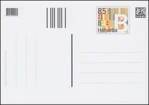 Schweiz Postkarte P 308 Dauerausgabe B-Post 2005, ESSt Bern 10.5.2005