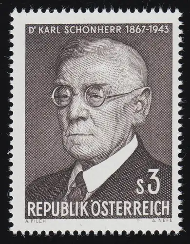 1234 100e anniversaire, Karl Schönherr (1867-1943) écrivain, 3 p. **