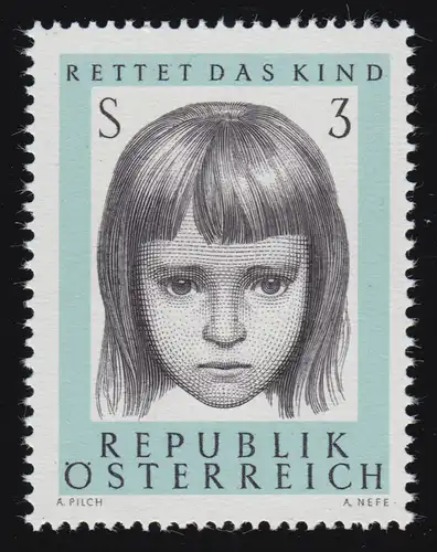 1222 10 J. Öst. Gesellsch. "Rettet das Kind", Porträt eines Mädchen, 3 S, **