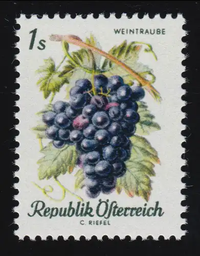 1224 Einheimische Obstsorten, Weintrauben, 1 S, postfrisch, ** 