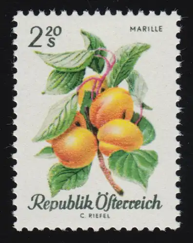 1227 Einheimische Obstsorten, Aprikosen (Marillen), 2.20 S, postfrisch, ** 