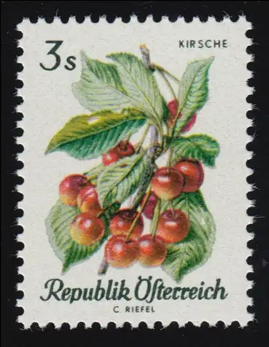 1228 Einheimische Obstsorten, Süßkirschen, 3 S, postfrisch, ** 