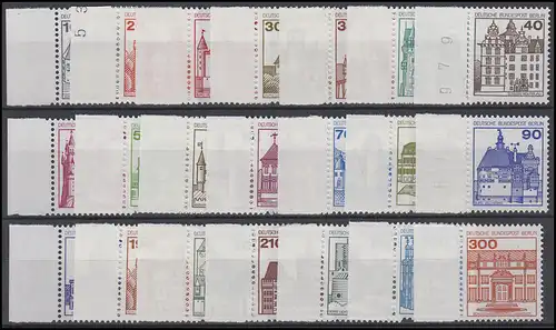 532ff BuS 21 valeurs complètes, bord de page, ensemble **