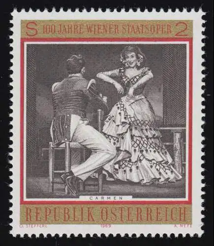 1299 100 J. Wiener Staatsoper, Carmen, George Bizet, 2 S, postfrisch  **