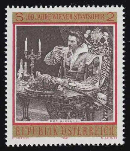 1294 100 J. Wiener Staatsoper, Don Giovanni, Mozart,  2 S, postfrisch  **