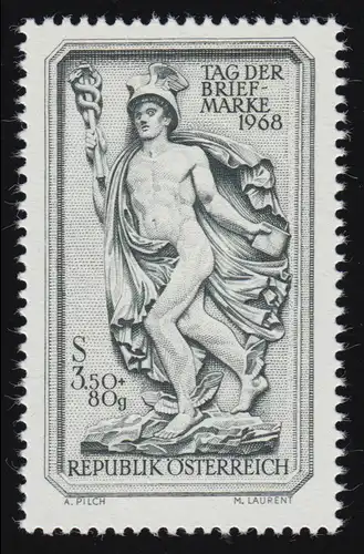 1277 Tag d. Briefmarke, Relieff "Göterbote" ehem. Postgeb. Funkersdorf, 3.50, **