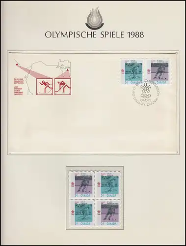 Jeux olympiques 1988 Calgary - Canada Lettre 15.10.86/ Marques ZD Sports d'hiver **