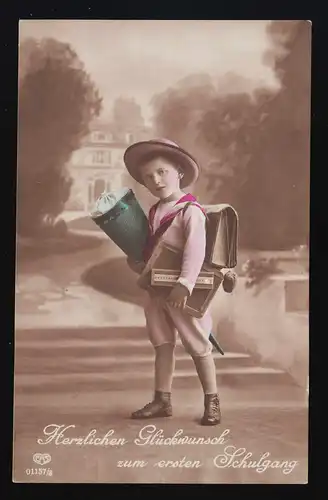 EAS Photo AK n° 01157/ 3 Enfant Ardoises, tornisters, sac scolaire, pose 26.4.16