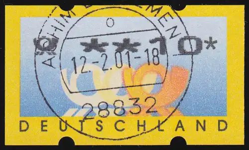 3.2 ATM gestempelt 12.2.2001 mit farbigem Abklatsch auf der Gummiseite